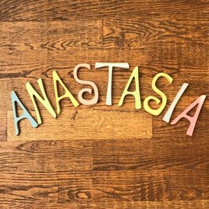 Painted wooden letters